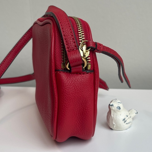 Banana Republic Red Genuine Leather Double Entry Crossbody Bag - Picture 4 of 16